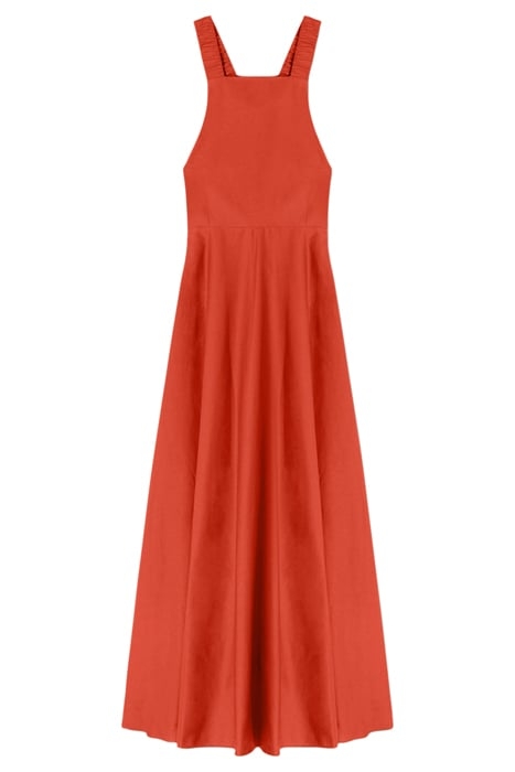 LONG DRESS WITH BACK CROSSOVER BROWN 3