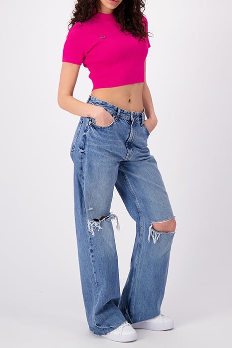 HIGH COLLAR RIB TOP PINK 4