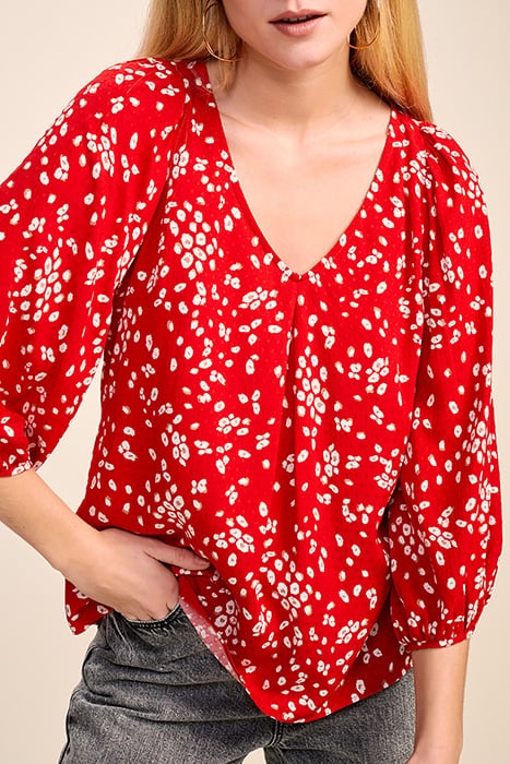 CHAPMAN - CHERRY BLOUSE WITH ABSTRACT FLORAL PRINT 4