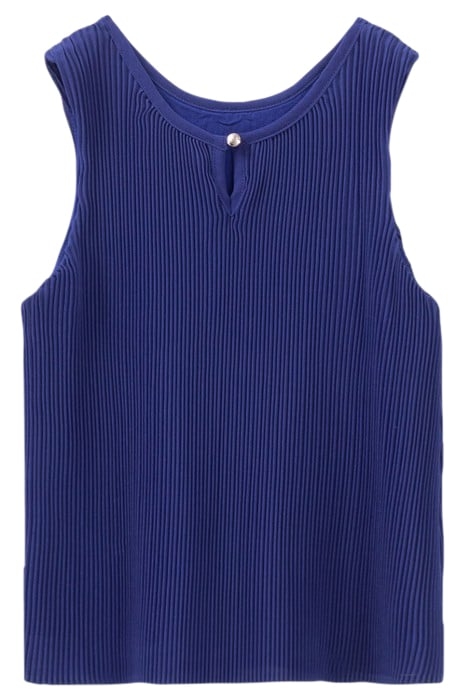 GIRLS’ BLUE FLOWING PLEATED VEST TOP 1