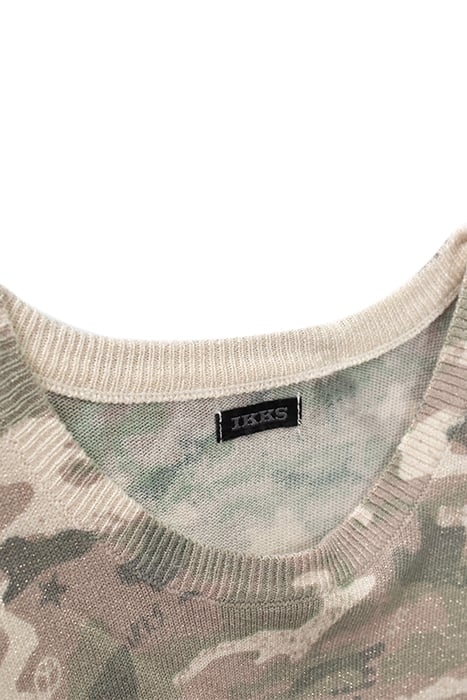 GIRLS’ KHAKI GLITTERY CAMOUFLAGE MOTIF KNIT SWEATER 3