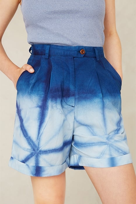 MARISOL SHORT SHIBORI OMBRE NATURAL INDIGO 1