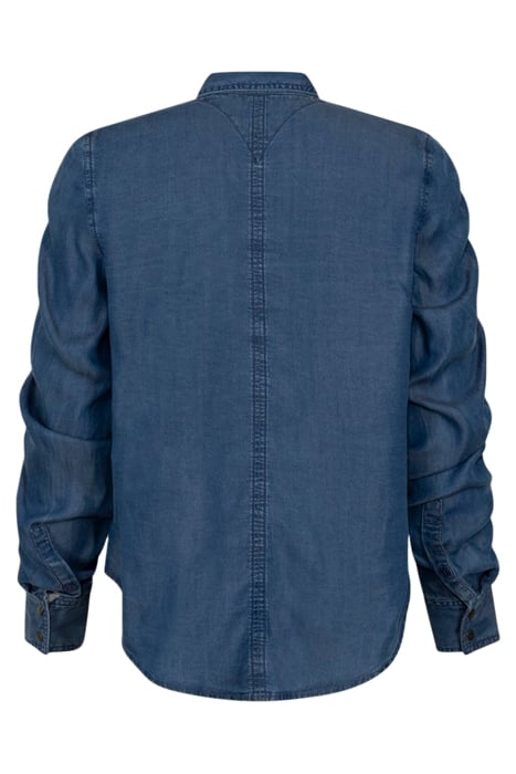 BLOUSE WOVEN LONG SLEEVES MID BLUE DENIM 6