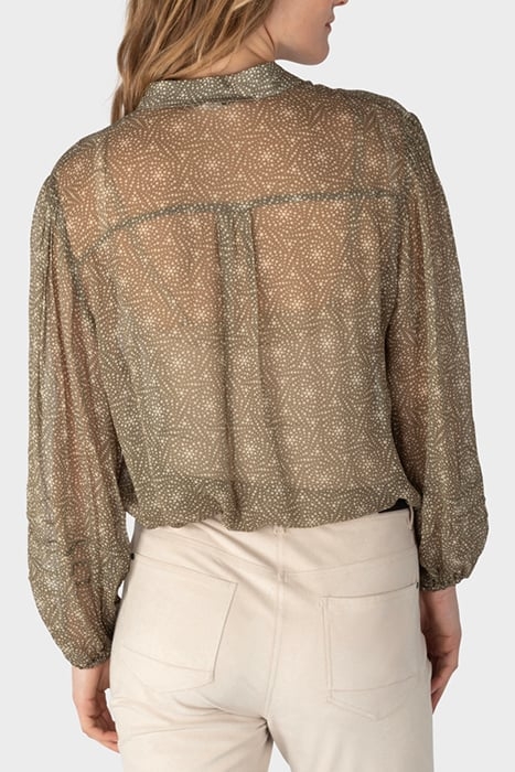 BLOUSE WOVEN LONG SLEEVES COVERT GREEN 2