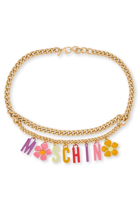 FLOWER LETTERING CHARM CHAIN BELT GOLD 1