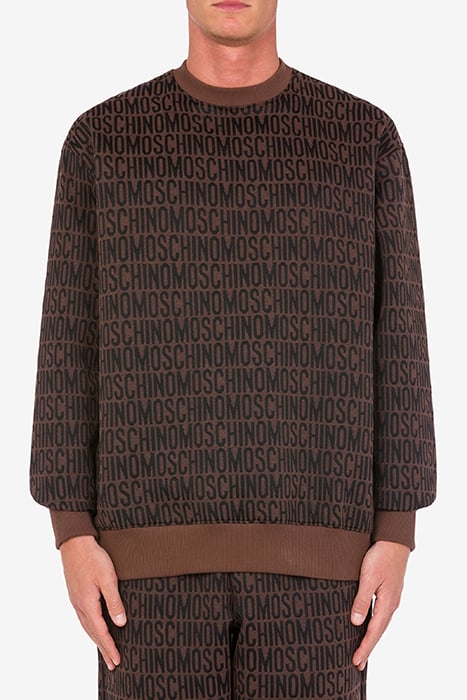 ALLOVER LOGO JACQUARD SWEATSHIRT BROWN 1