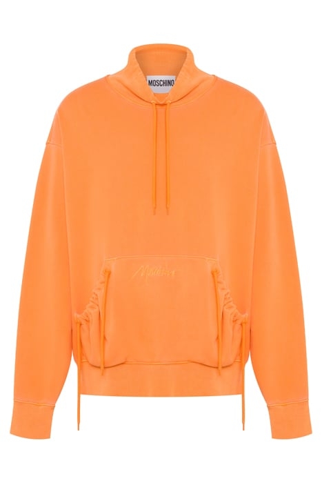 SIGNATURE LOGO FADED COTTON SWEATSHIRT ORANGE 3