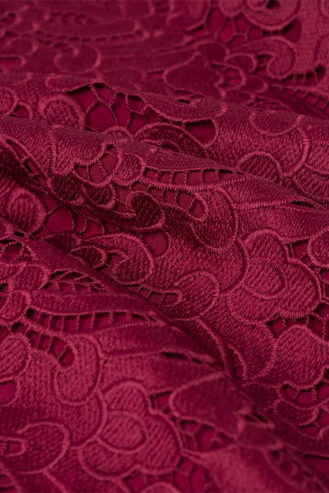 MONA MINI LENGTH LACE DRESS BERRY RED 6