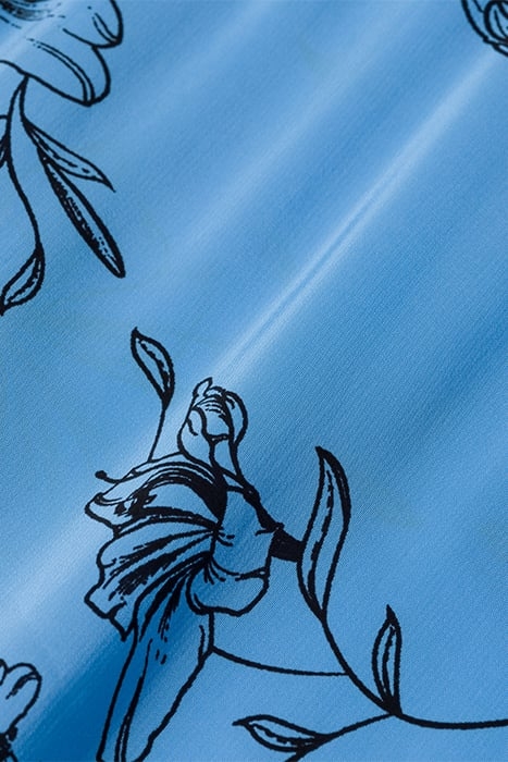 NIA MINI LENGTH RUFFLE DRESS FLOWER SUMMER SKY 6