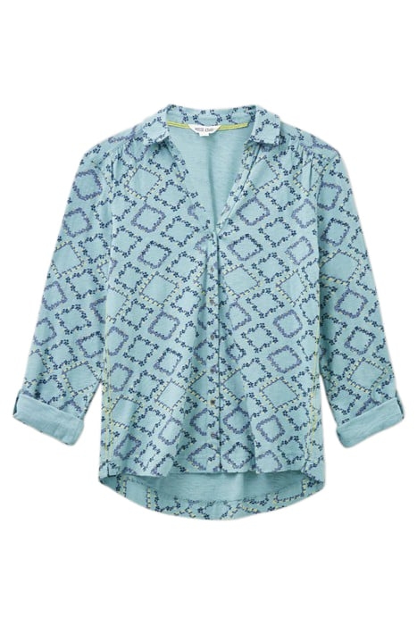 ANNIE JERSEY SHIRT TEAL PRINTED 3