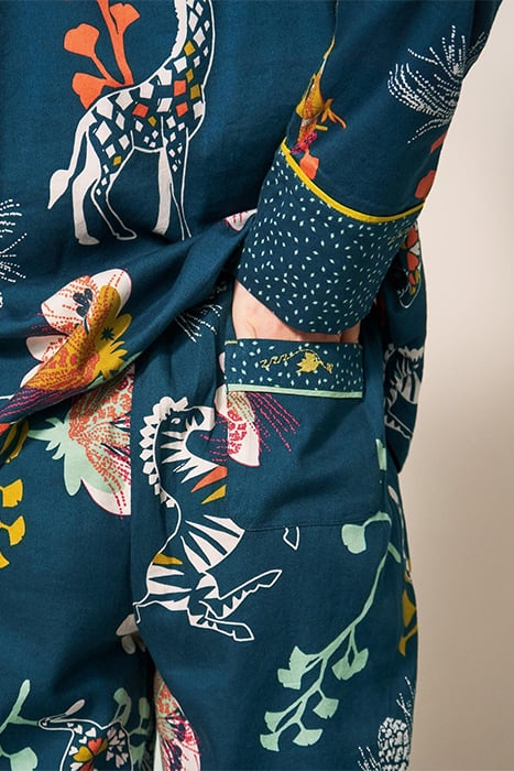 NINA  PJ BOTTOM TEAL PRINTED 5