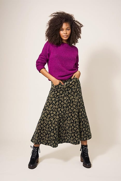 QUINN  CORD SKIRT GREEN 3