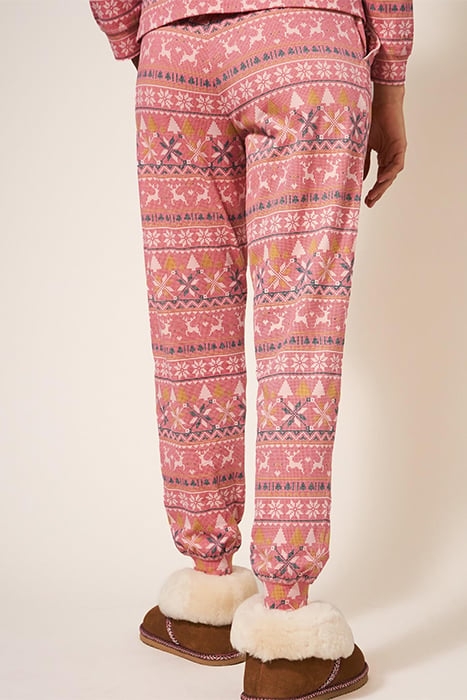 FAIRISLE REINDEER FREYA JOGGER PINK 2