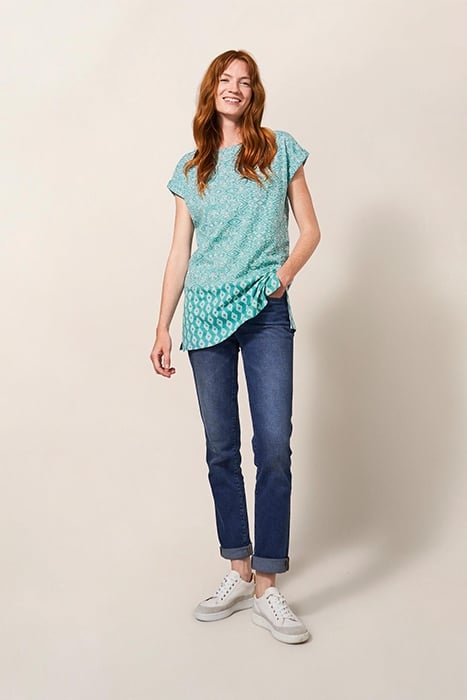 CARRIE TUNIC TEAL PRINTED 1