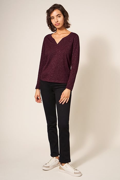 NELLY  SPARKLE TEE DARK PLUM 2