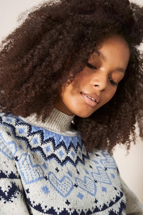 HEART LONGLINE FAIRISLE JUMPER NATURAL 4