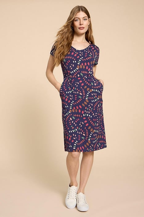 TALLIE ECO VERO JERSEY DRE NAVY PRINTED 1