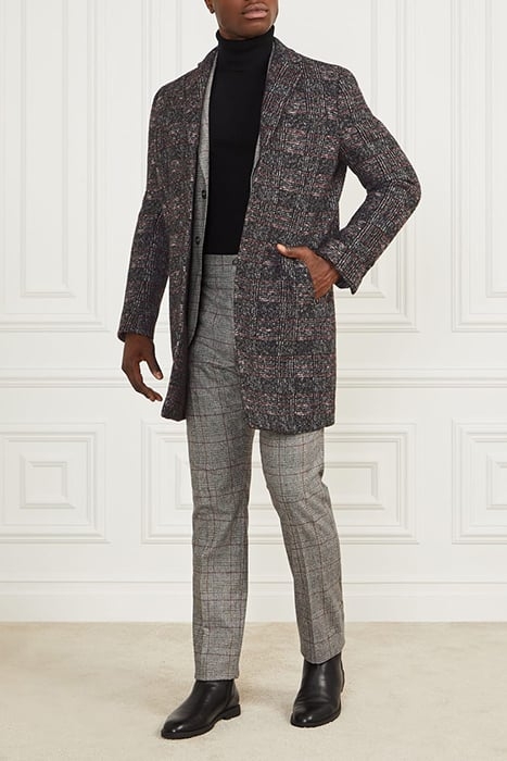 SINGLE BREASTED COAT BLACK/WHITE/RED CHECK 3