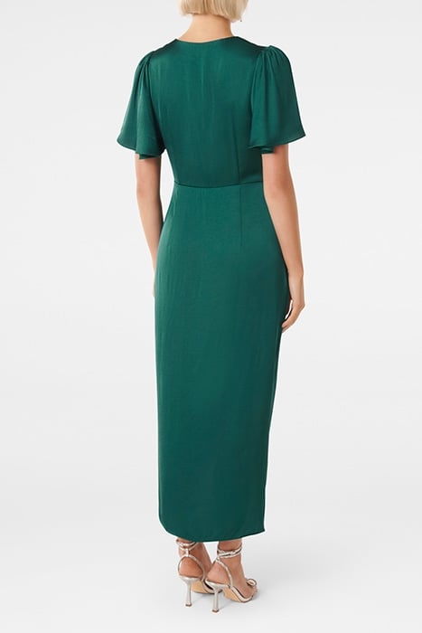 ESTELLE FLUTTER SLEEVE MIDI DRESS CLASSIC TEAL 2