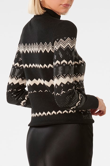 STEPH EMBELLISHED FAIR ISLE JUMPER BLACK 2