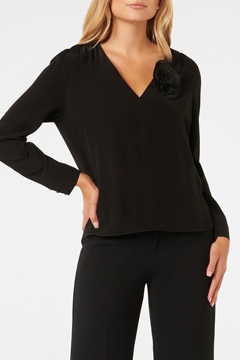 TIFFANY ROSETTE TOP BLACK 1