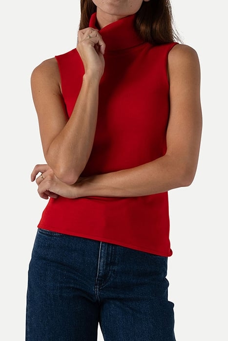 DALINA KNITTED PULL S/L BRIGHT RED 1