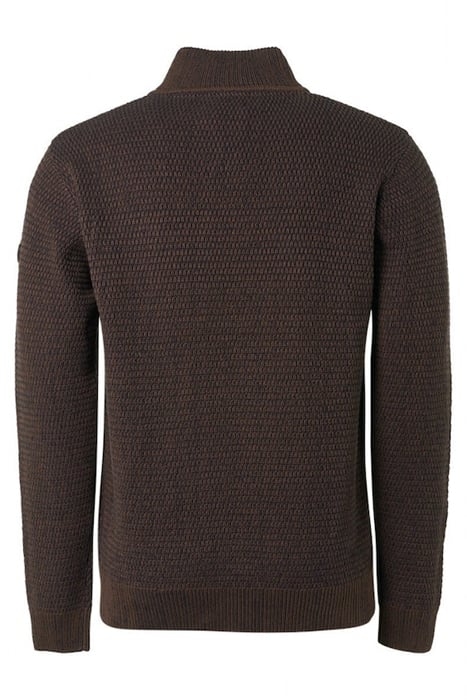 PULLOVER HALF ZIPPER 2 COLOURED MELANGE BROWN 5
