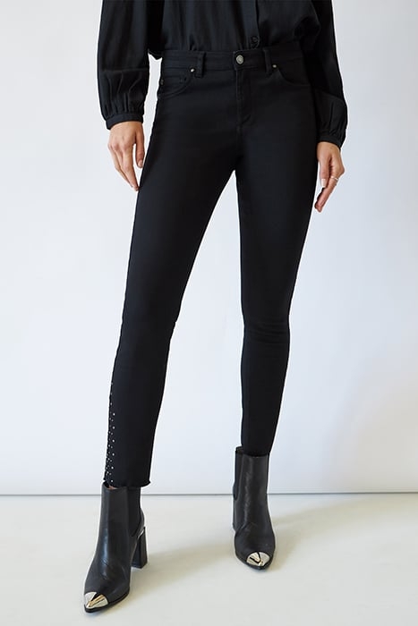 INTENSE BLACK STUDDED SCULPT UP SLIM JEANS 1