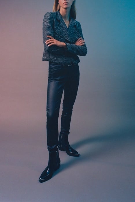 BLACK COATED HIGH-WAIST SCULPT-UP SLIM JEANS 7