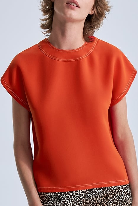 TANGERINE TOP EDGED WITH DOUBLE TOPSTITCHING 1