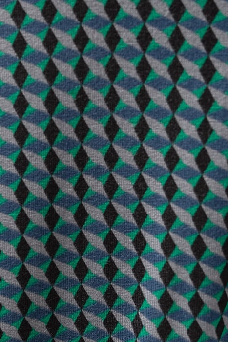 BLUE OPTICAL PRINT DRESS 6