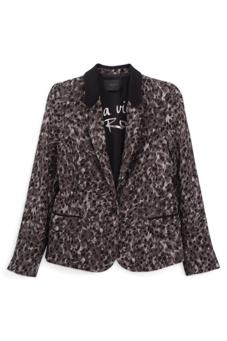 GREY RECYCLED LEOPARD ROCK PRINT JACKET 1