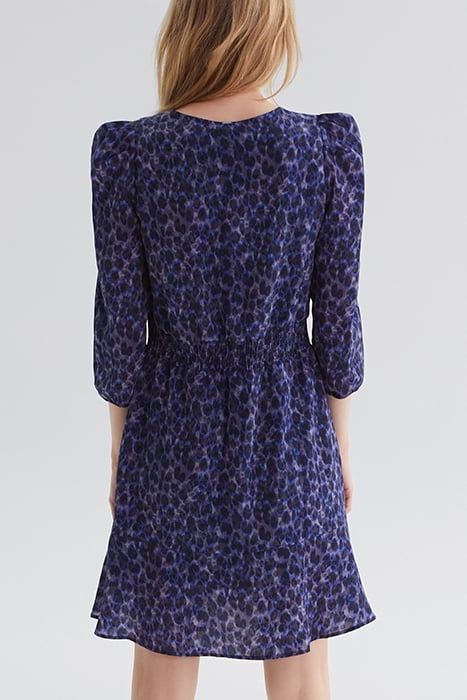 NAVY RECYCLED TACHIST PRINT DRESS 2