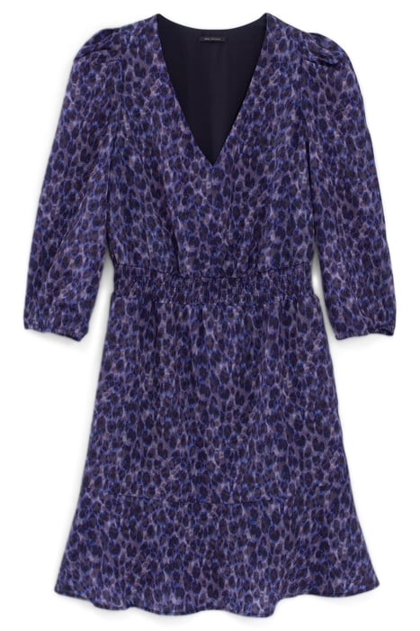 NAVY RECYCLED TACHIST PRINT DRESS 3