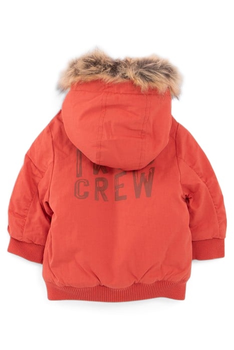 BABY BOYS’ ORANGE FUR-LINED PARKA WITH PRINT ON BACK 2