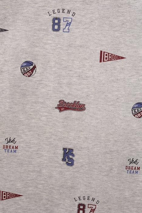 BOYS’ GREY ALL-OVER BADGES ORGANIC COTTON T-SHIRT 5