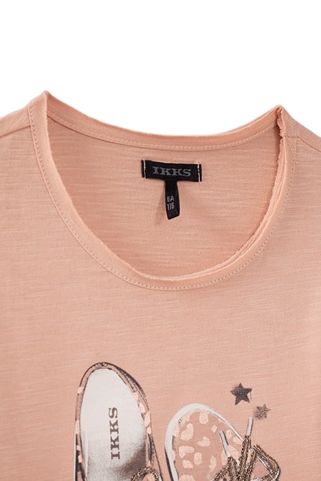 GIRLS’ PINK EMBROIDERED LACE-UP TRAINERS T-SHIRT 3