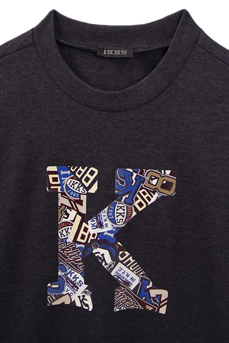 BOYS’ NAVY MARL XL LETTER K-BADGES T-SHIRT 3