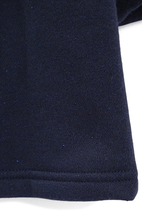 GIRLS’ NAVY GLITTERY HOODED SWEATSHIRT DRESS 6