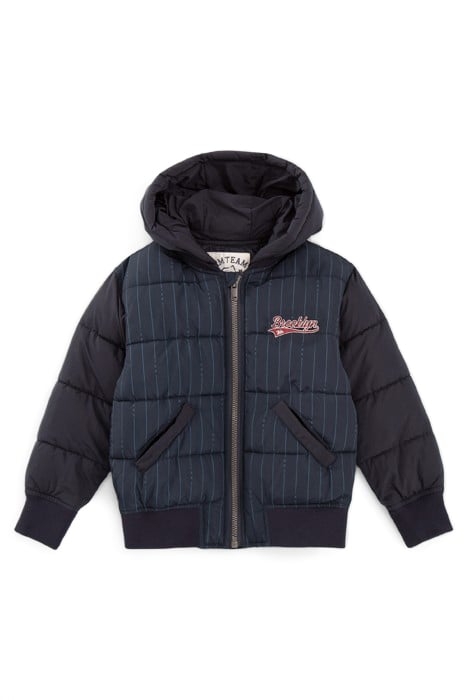 BOYS’ NAVY STRIPED PRINT PADDED JACKET 1
