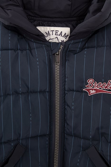 BOYS’ NAVY STRIPED PRINT PADDED JACKET 3