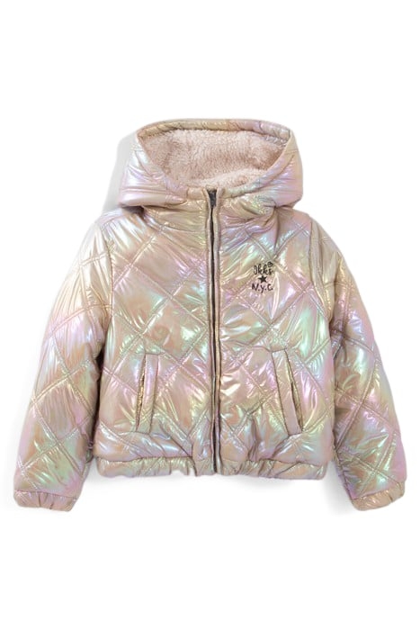 GIRLS’ IRIDESCENT BEIGE QUILTED PADDED JACKET 1