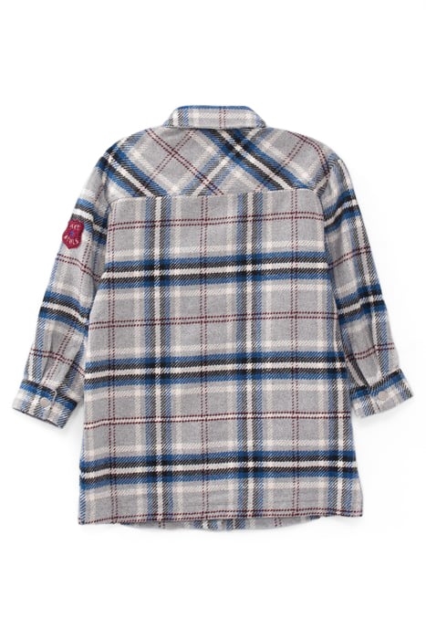 GIRLS’ GREY, BLUE, BLACK, ECRU CHECK COAT 3