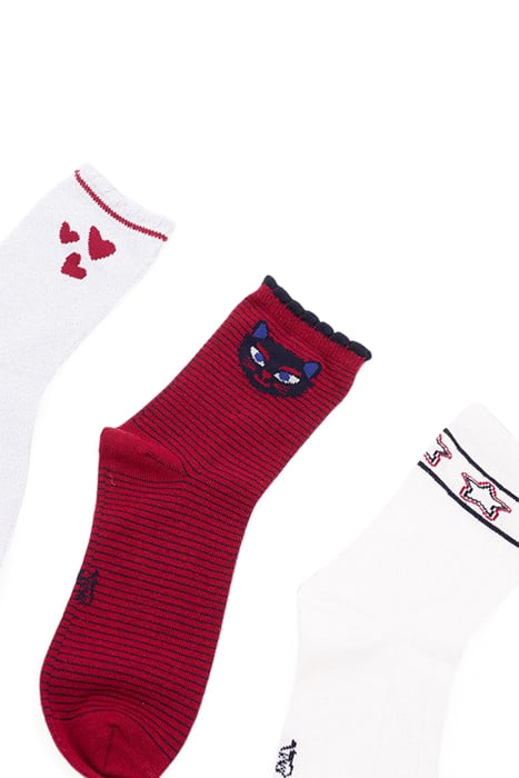 GIRLS’ WHITE/RED/SILVER SOCKS 4