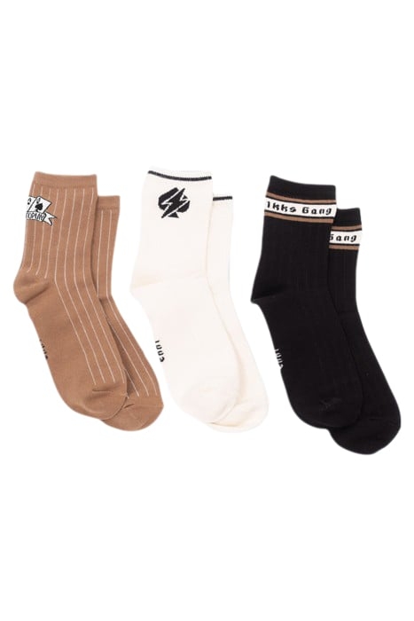 BOYS’ BLACK/WHITE/CAMEL SOCKS 2