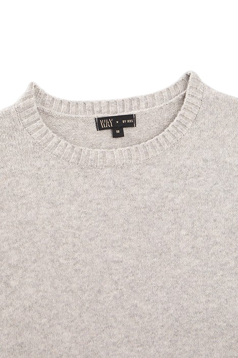 GIRLS’ GREY KNIT SWEATER WITH TROMPE-L'OEIL SHIRT 4
