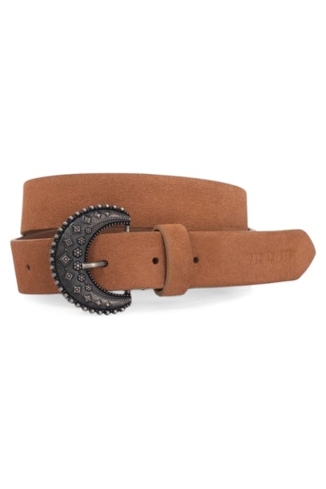GIRLS’ CAMEL SUEDE BELT WITH DECORATIVE BUCKLE 1