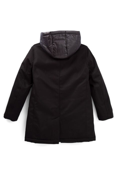 BOYS’ BLACK COAT WITH PADDED JACKET FACING 2