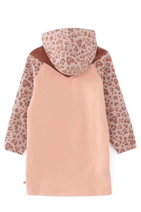 GIRLS’ PINK LEOPARD MOTIF SWEATSHIRT DRESS 2