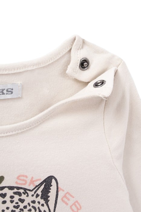 BABY GIRLS’ BEIGE LEOPARD AND SKATEBOARD IMAGE T-SHIRT 5